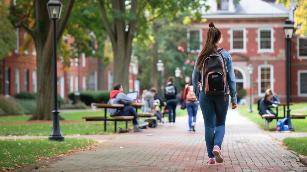 Campus walk scene