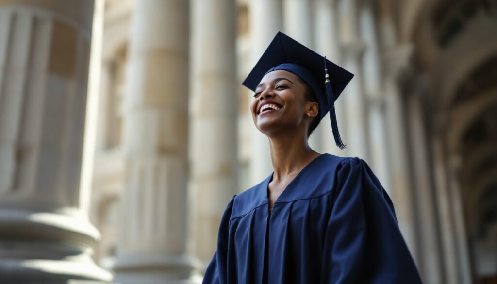 graduate celebrates success