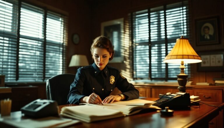 Officer reviews files