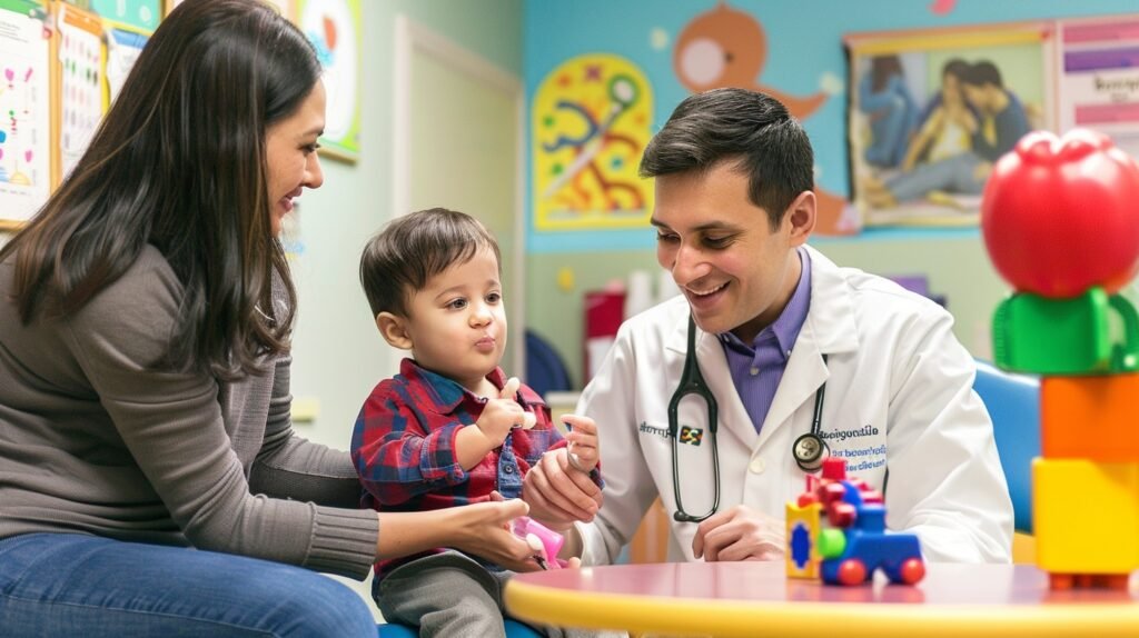 Pediatric checkup moment