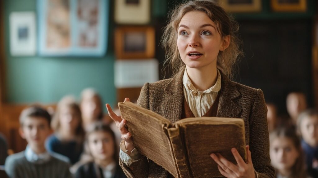 Teacher holding a book