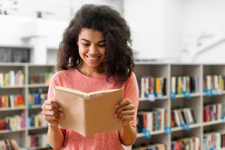 girl reading a book