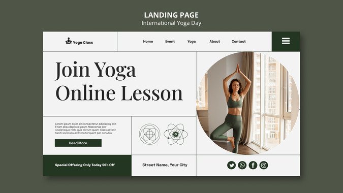 yoga landing page