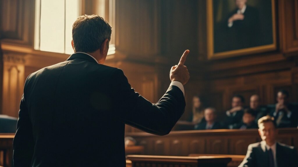 lawyer in the courtroom
