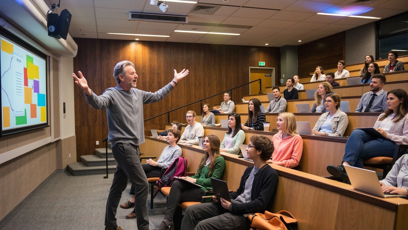 professor teaching students
