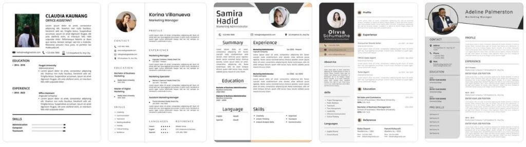 canva cv template