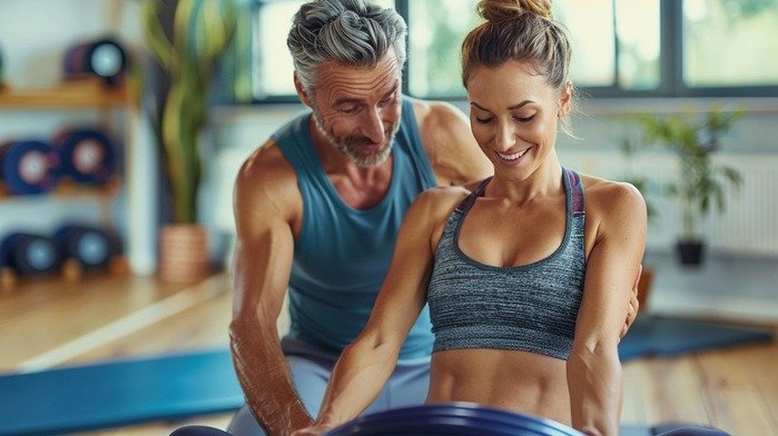 gym session with the trainer